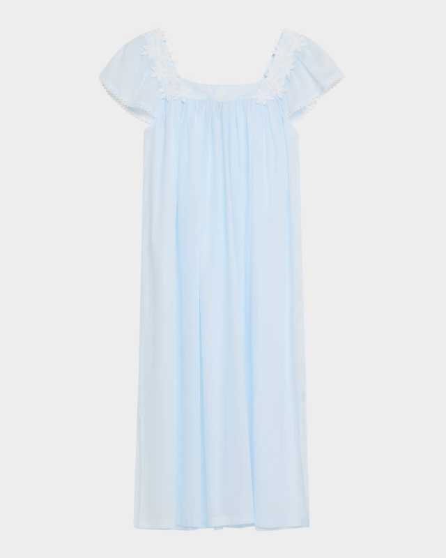 Camilla-2 Ruched Floral Applique Nightgown